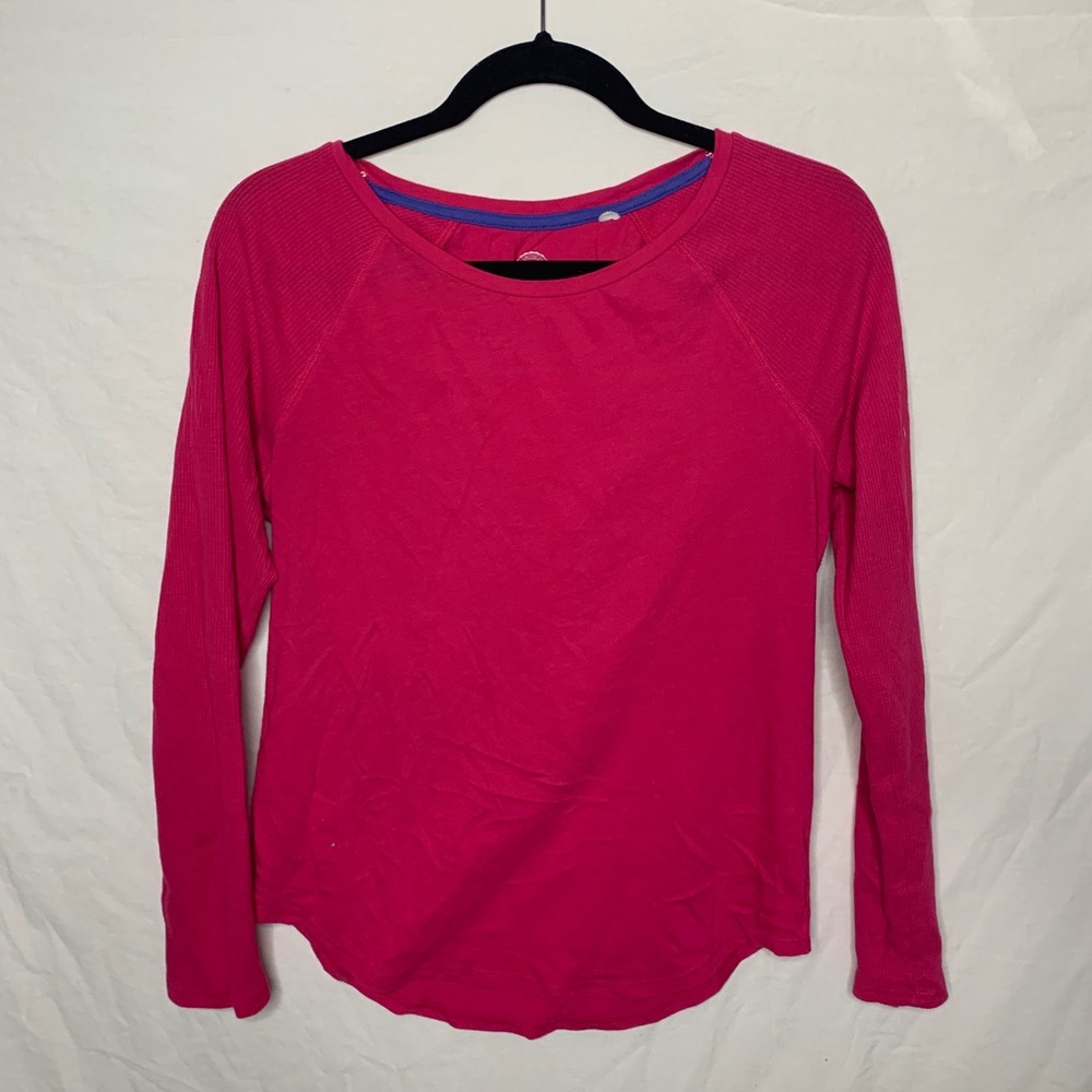 SO Pink Waffle Knit Long Sleeve Shirt